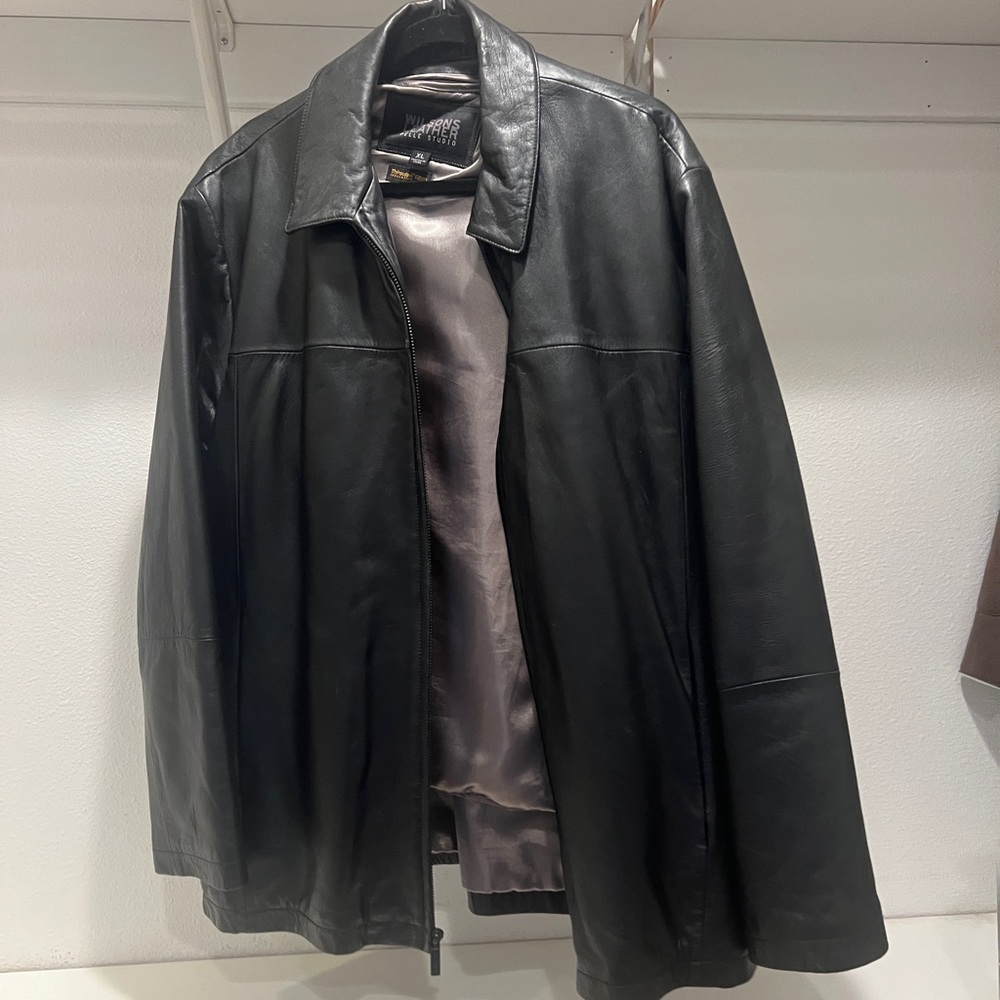 Vintage black leather jacket